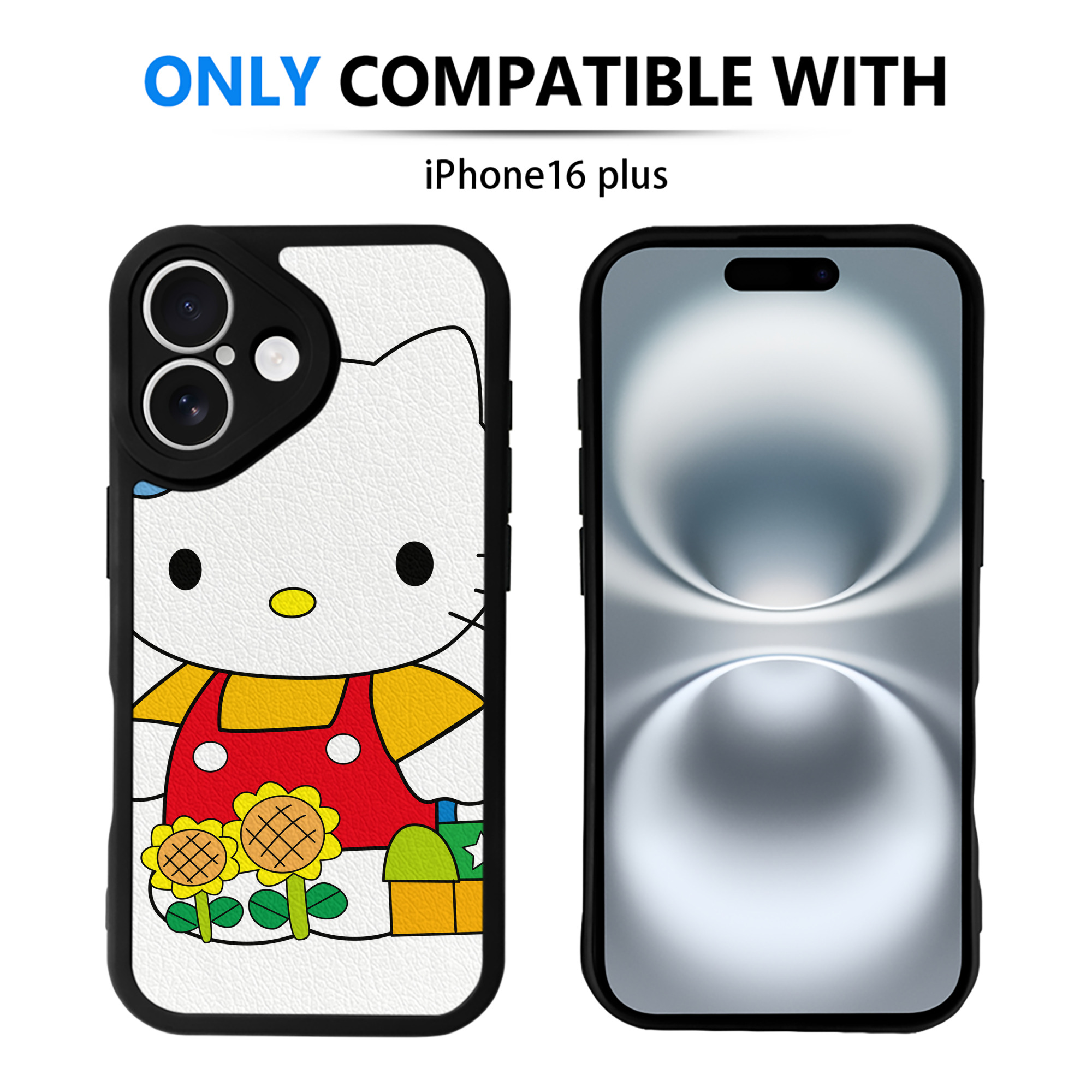 （画像用） Hello Kitty ハローキティ 【iPhone 16シリーズ対応】シリコンスマホケース（レザー調） 材質：シリコン
